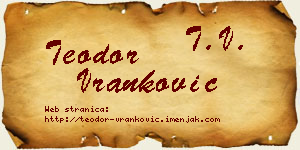 Teodor Vranković vizit kartica